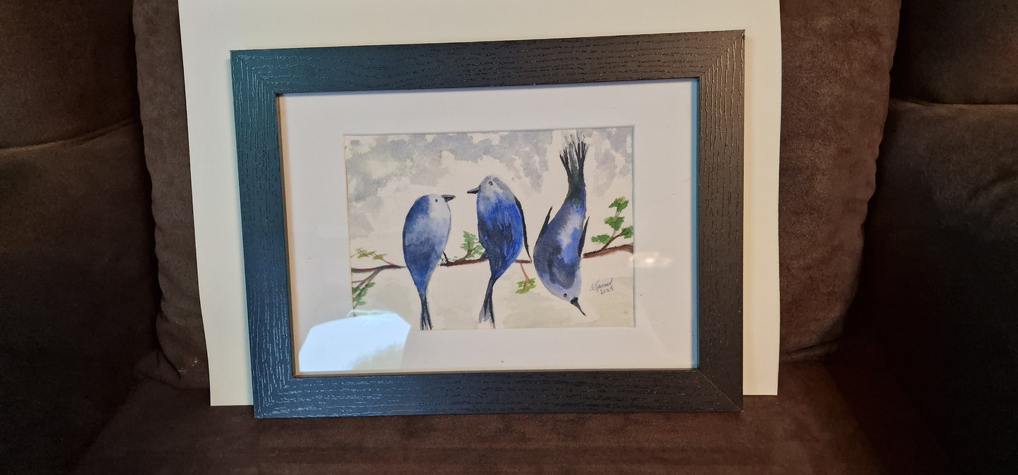 birds A5 watercolour