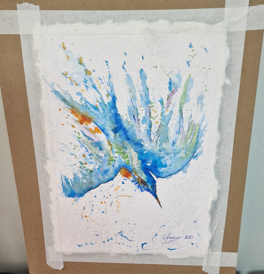 Original watercolour A4 " Kingfisher "