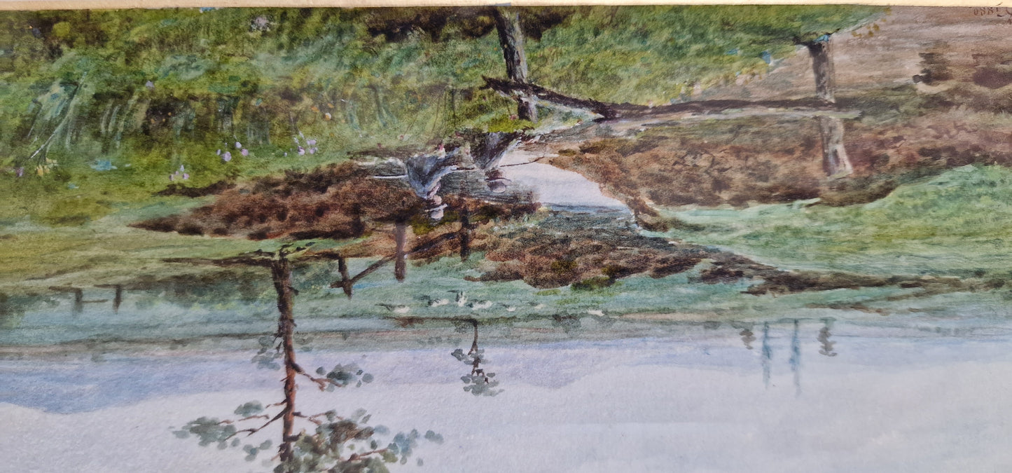 vintage watercolour Edgar Antley  1880 Fishing scene Superb!