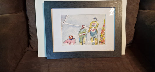 cyclists A5 watercolour