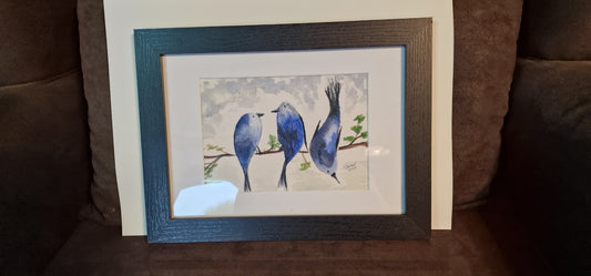 birds A5 watercolour