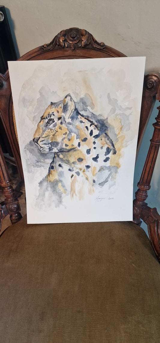 Big Cat A3 watercolour original